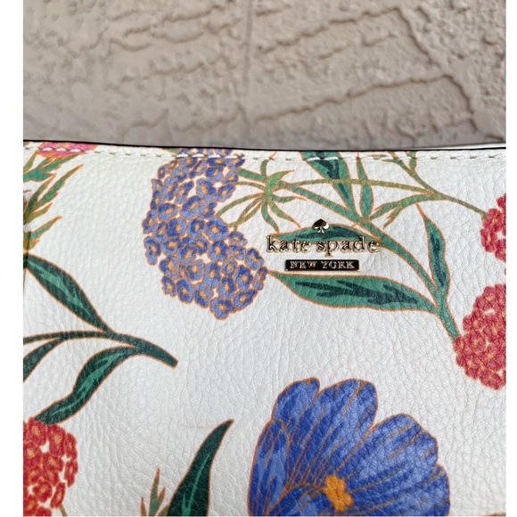 KATE SPADE Cream Multicolor Floral Leather Bag Kingston Blossom Vivian Tote Bag - Picture 8 of 17